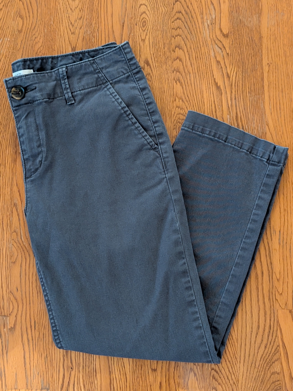 LOFT Petites Gray Slim Cropped Mid Rise Chino Pants